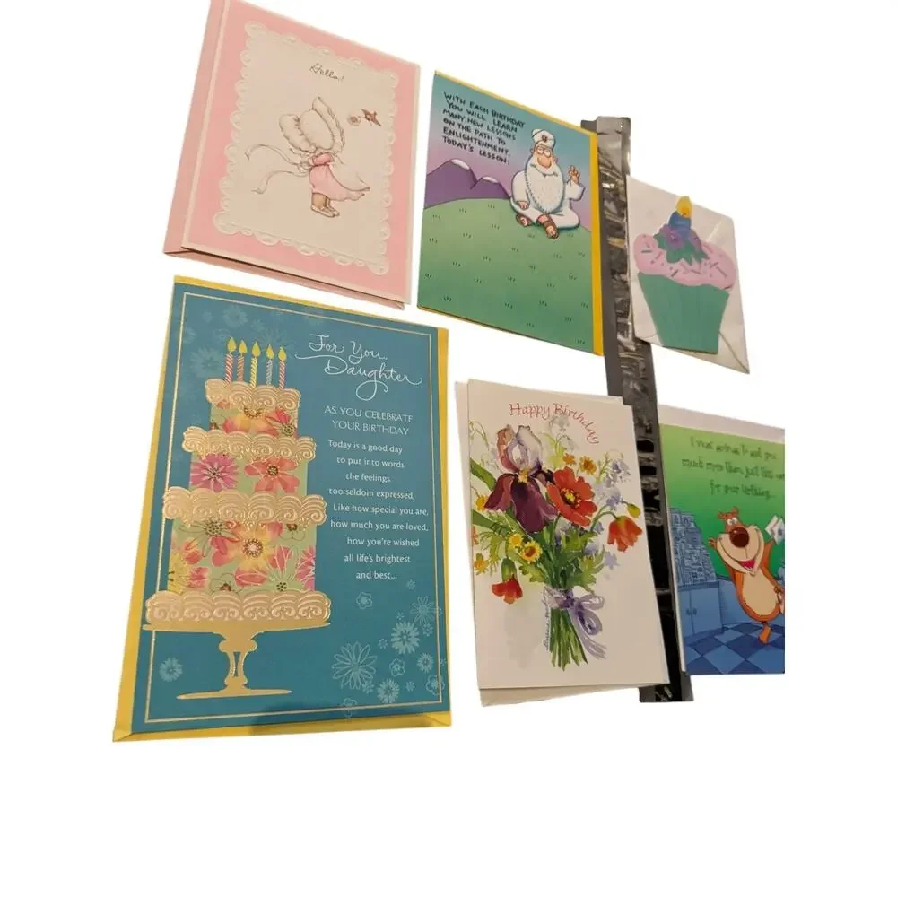 Lot 10 Birthday Cards Hallmark Shoebox Heartline Mixed‎ Designs with Envelopes
